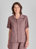 Recamp top, shown in Mauve, size Small.  100% Handkerchief-Weight European Linen.