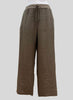 Renewed Flood, shown in Java (taupe/brown), size Small.  100% European Linen (body), with a Cotton Knit drawstring waistband.