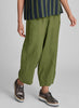 Seamly Pant, shown in Fern (green), size Small.  Model is 5'9" tall.