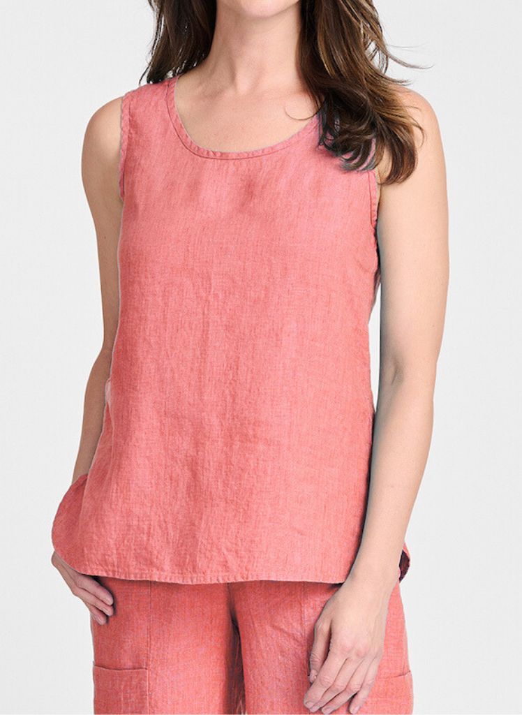 Select Tank, shown in Salmon Yarn Dye, size Small.