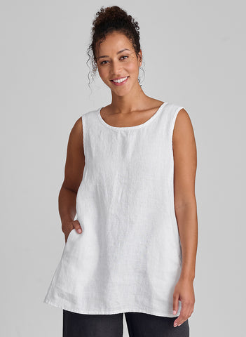 Side Pocket Tunic, shown in solid White, in size Small.