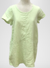 Simplest Tee (shown in Honeydew).  100% Linen t-shirt with short sleeves, round neckline, shaping seams, generous shape, landing just below the hip.
