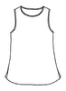 Sunny Tank (detailed sketch), 100% European Linen, in Regular and Plus sizes.