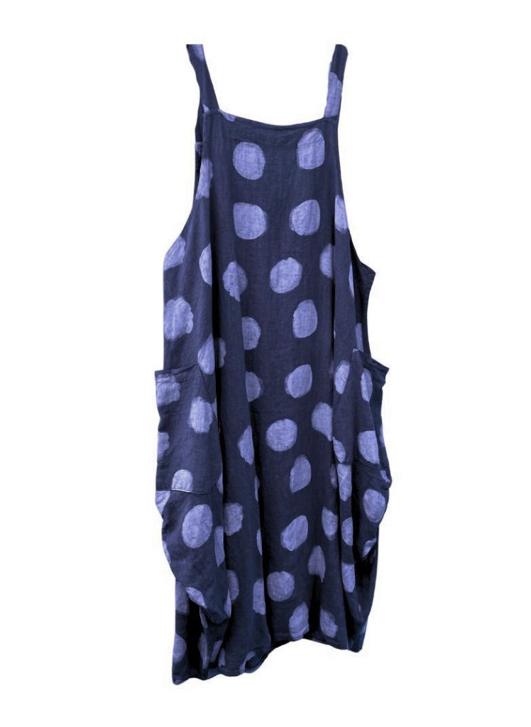 Sleeveless Dot Dress * Italian Linen