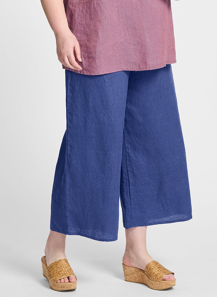 Sociable Flood, shown in solid Blueberry. Model is 5'9" tall, wearing size Medium.