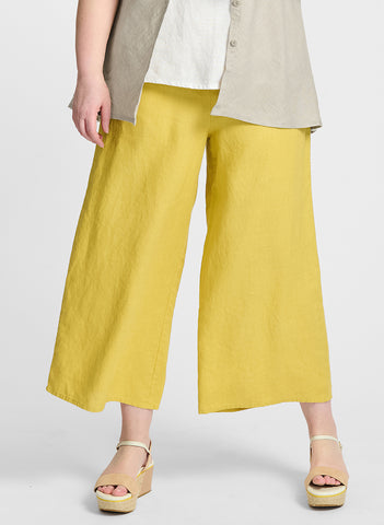 Sociable Flood, shown in solid Goldenrod.  Model is 5'9" tall, wearing size Medium.