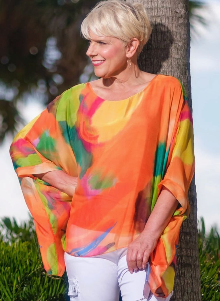 Sofia Silk Kaftan Top * Prints or Solids * TS