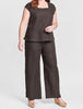 Square Neck Tank (chocolate) paired with the Flowing Pant (Chocolate).  Model is 5'9" tall, wearing size Medium.