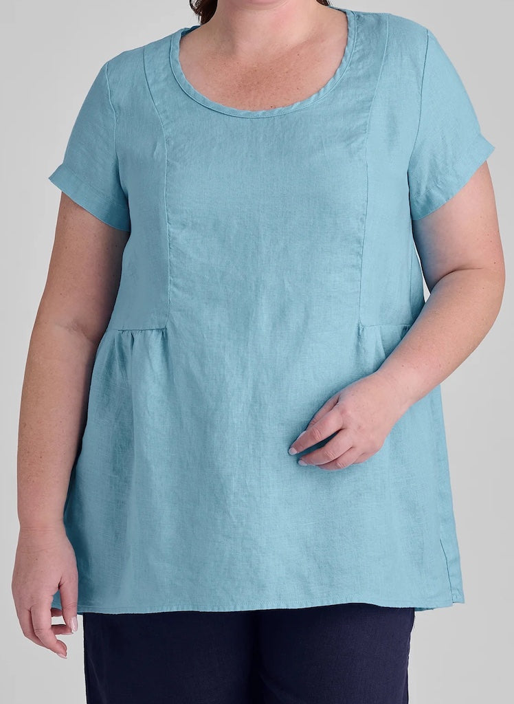 S/S Play in it, shown in Capri Blue, size Medium