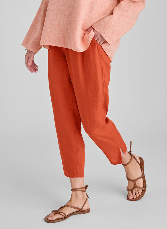 Tapered Pant, shown in Koi, size Small  100% European Linen, pre-shrunk, machine washable.