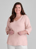 V Pullover, shown in Shell (light peachy pink), size Medium.  100% European Linen.
