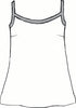 Upward Tank, detailed sketch shown.  100% Linen (body) and the shaded area represents Cotton Knit trim.