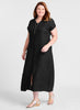 Yara Dress, shown in Black.  100% Linen, FLAX Core 2023.  Model is 5'9" tall, wearing size Medium.