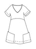 Beachcomber Dress (detailed sketch), FLAX Linen in women's regular and plus sizes.