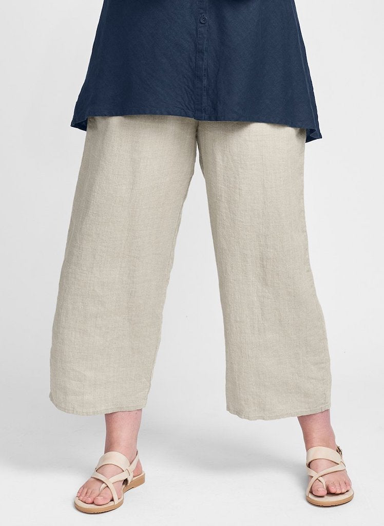 Floods, shown in Natural, 100% Linen.