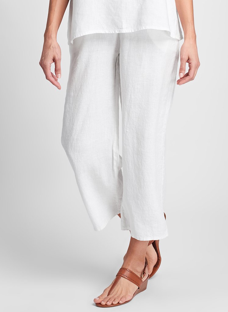 Floods, shown in solid White, 100% Linen.