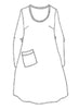 Gallery Dress (detailed sketch shown), 100% Handkerchief-weight Linen, with cotton knit trim, FLAX Urban 2021