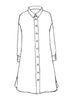 Shirtdress (detailed sketch) by FLAX, 100% Handkerchief-weight Linen in Regular and Plus sizes.  UnderFLAX 2020