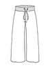 Urban Crop (detailed sketch shown), shaded area represents the Cotton Knit waistband w/ drawstring.