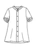 Zdenka Blouse (detailed sketch).  Mandarin Collar, short sleeves with hem finish, button down front closure.  100% Medium-weight European Linen.