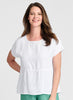 Aria Tee, shown in White.  Model is 5'9" tall, wearing size Small.
