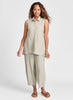 Skyline Blouse + Seamly Pant (both shown in Natural).  Model is 5'9" tall, wearing size Small.  100% Linen.