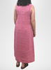 Jewel Dress, shown on the reverse, in Magenta Yarn Dye.  Model is 5'5" tall, wearing size Small.