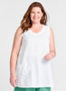 Live In Tunic, shown in White.  Model is 5'9" tall, wearing size Medium.