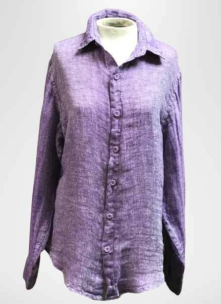Mens Shirt, shown in Amethyst Gauze.  (100% Linen Gauze)