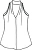 RSVP Tank, detailed sketch shown.  Featuring shaping seams that come down from the shoulder, and a center seam down the front.  100% European Linen.