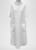 Shortsleeve Dress, shown in White.  100% Linen.