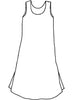 Slipster (sketch shown) - a sleeveless linen maxi dress with side slits, 100% Linen, solid colors.  FLAX Core 2022.