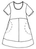 Play Date Dress (detailed sketch), by FLAX, 100% Linen, in regular and plus sizes.