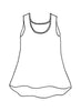Blossom Tank (detailed sketch), scoop neck tank, with a hi-low hemline, woven in 100% Linen.