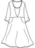 Dashing Dress, a mid-length linen dress, with 3/4 sleeves, a rounded neckline, an empire waist, and two side pockets, 100% Linen. 